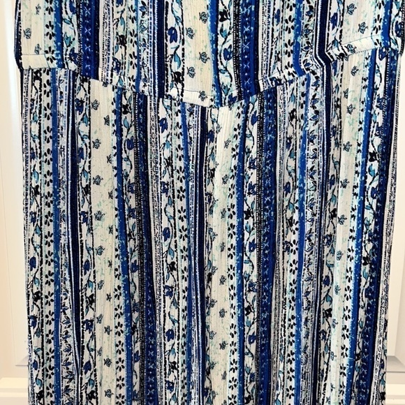 BOHO hippie Flowy blue floral maxi dress plus size 2x cottage core western - Picture 9 of 10